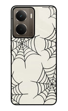 Spider Web Realme P3 Glass Case Back Cover by Casekaro