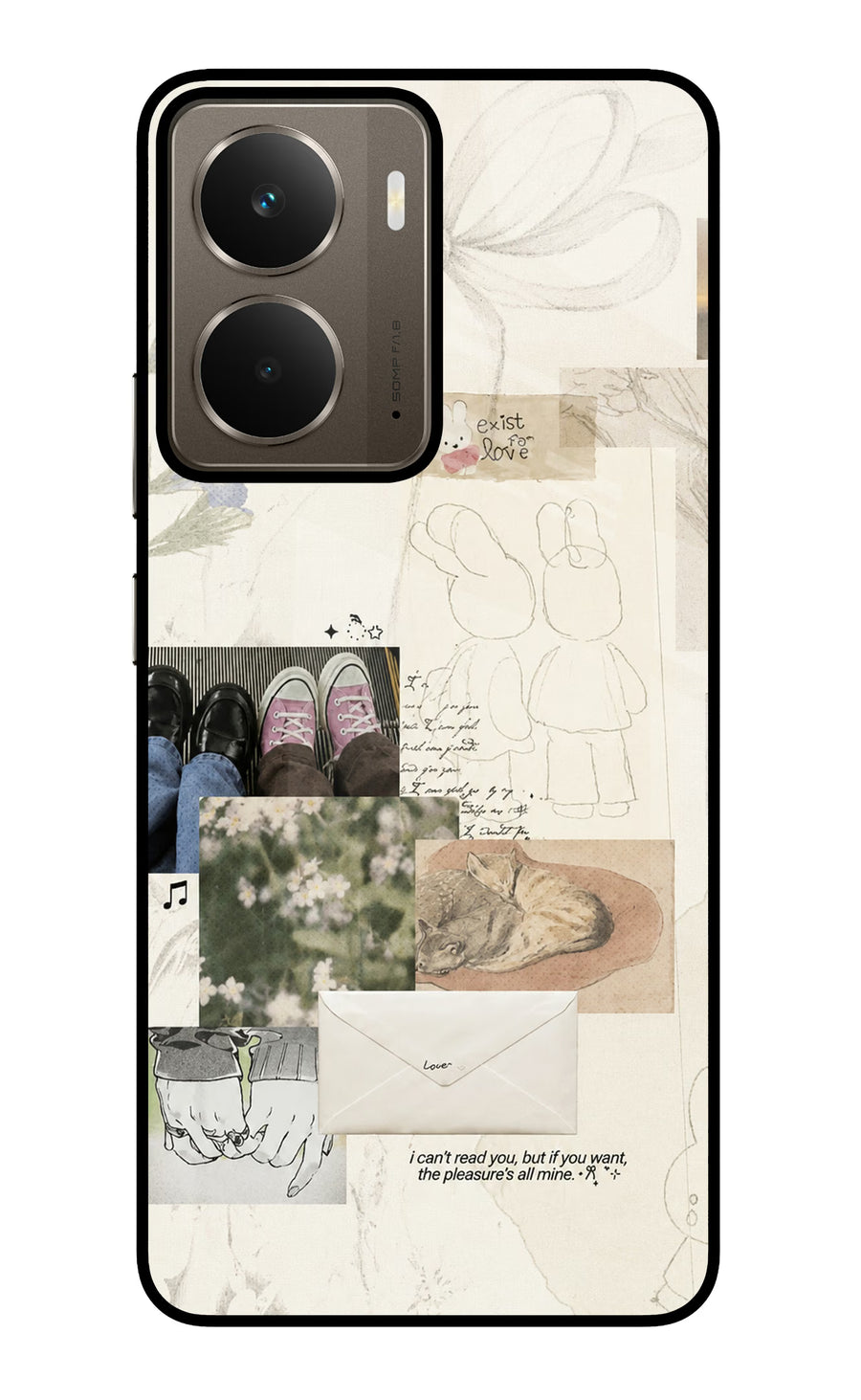 Soft Aesthetic Realme P3 Back Cover, Glass case