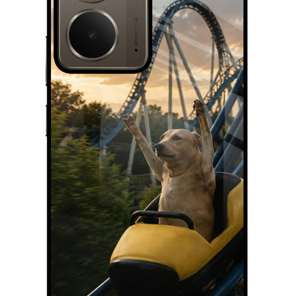 Rollercoaster Dog Realme P3 Glass Case