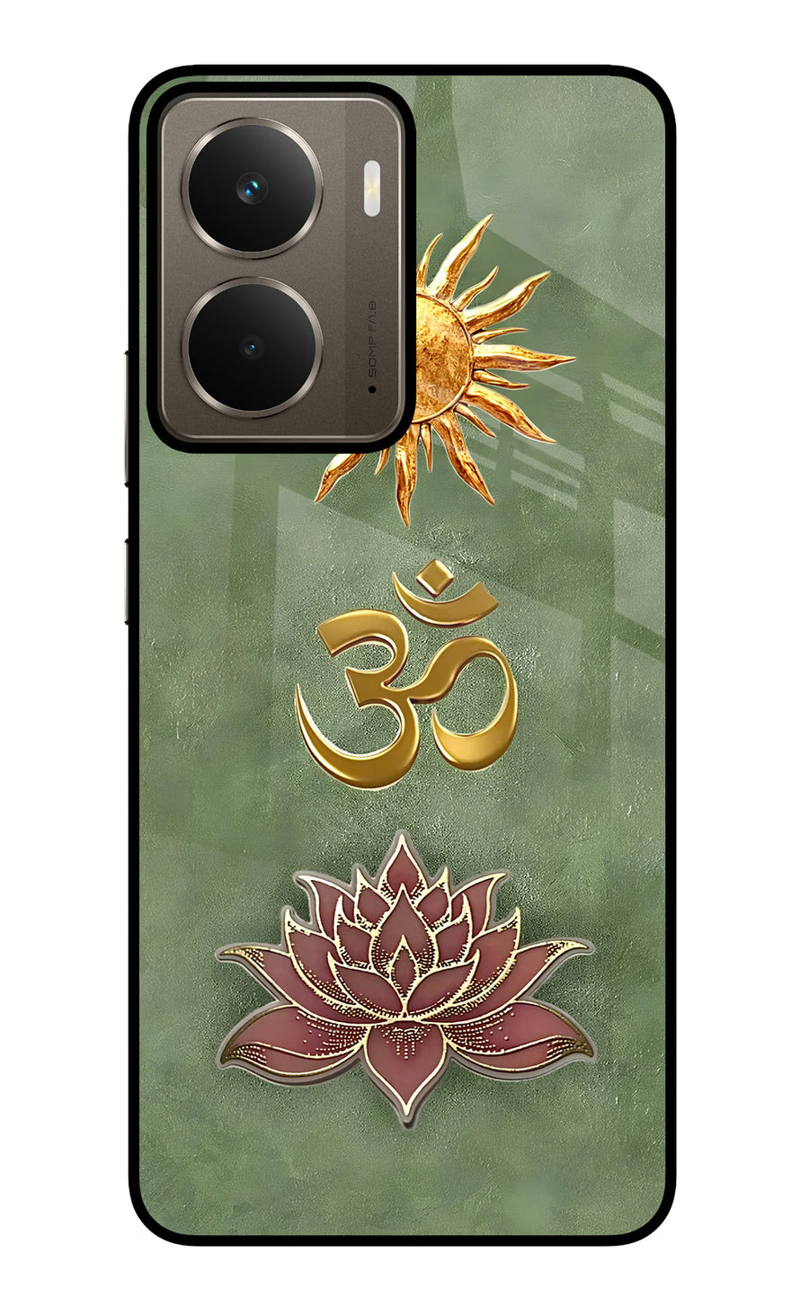 Om & Lotus Realme P3 Back Cover, Glass case