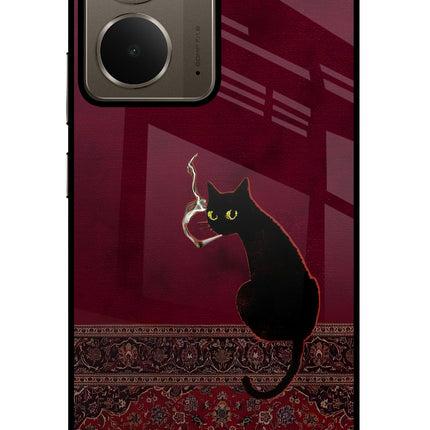 Midnight Cat Realme P3 Glass Case