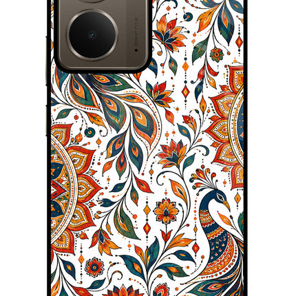 White Mayura Realme P3 Glass Case