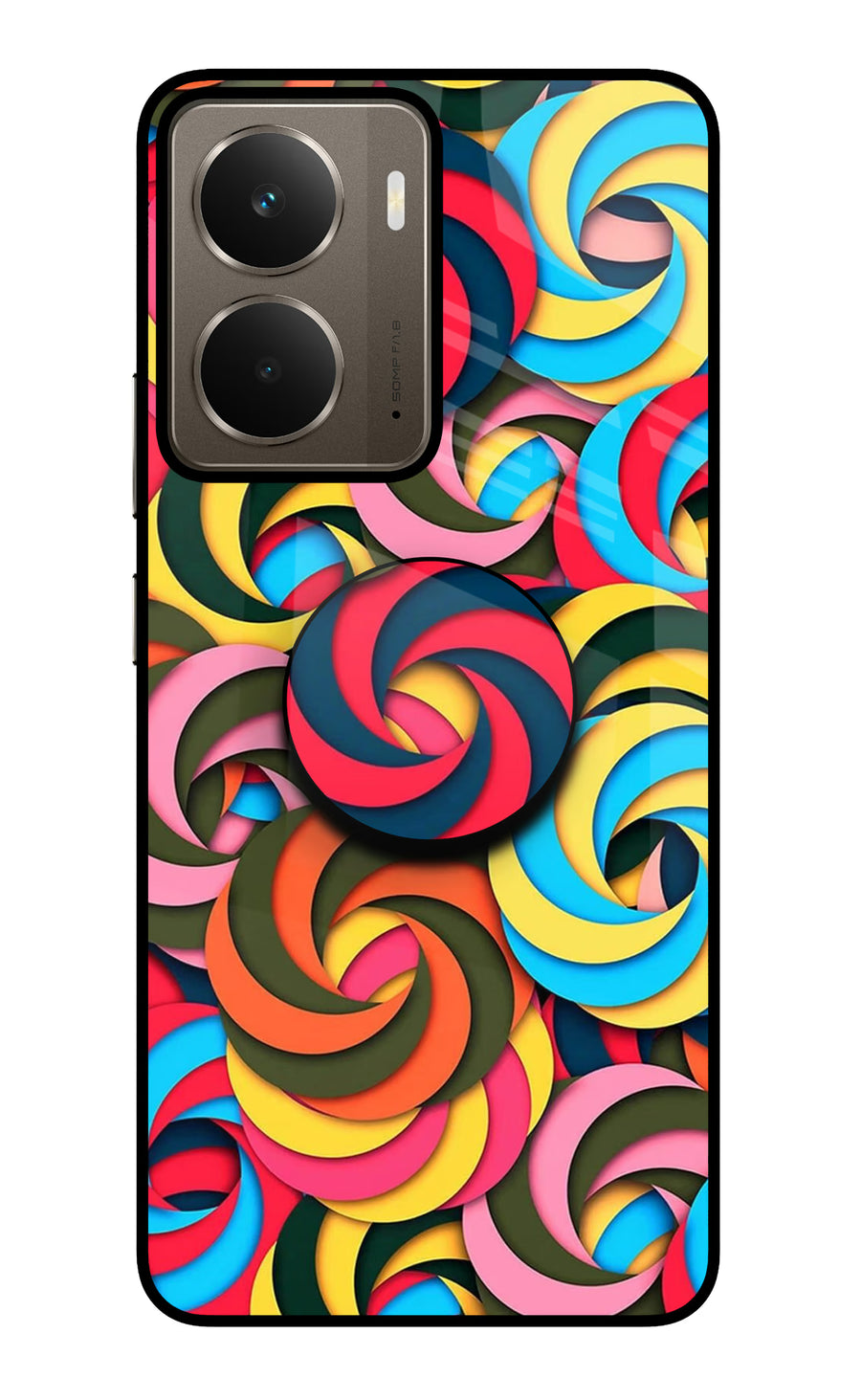 Spiral Pattern Realme P3 Pop Case, Glass case