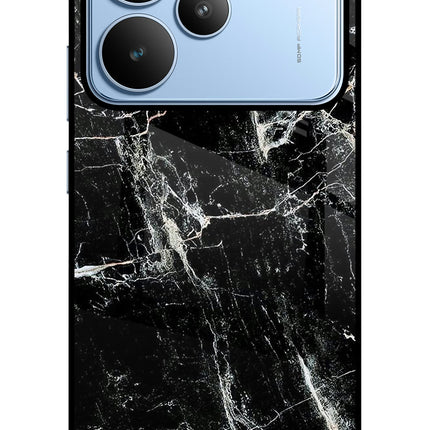 Black Marble Texture Realme P4 Glass Case