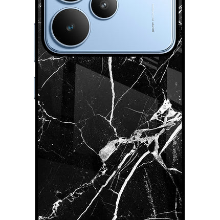 Black Marble Pattern Realme P4 Glass Case