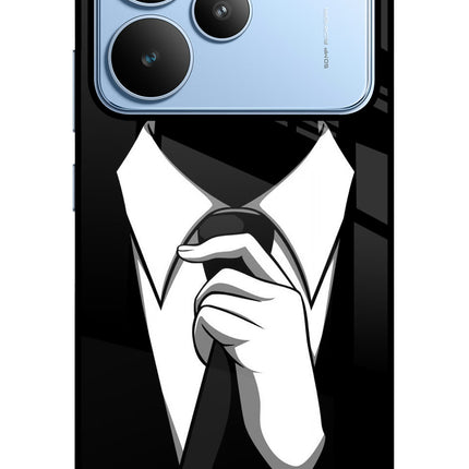 Black Tie Realme P4 Glass Case