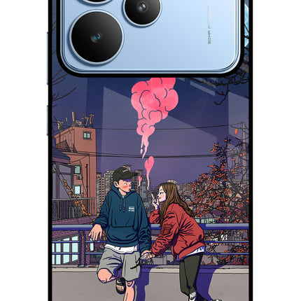Chilling Couple Realme P4 Glass Case