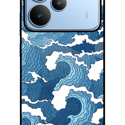 Blue Waves Realme P4 Glass Case