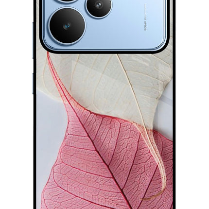 White Pink Leaf Realme P4 Glass Case