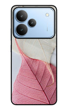 White Pink Leaf Realme P4 Glass Case