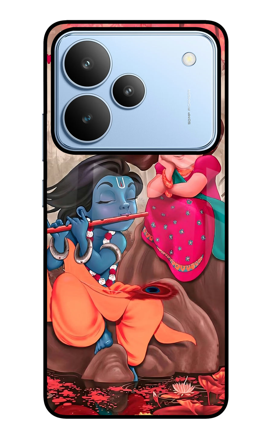 Radhe Krishna Realme P4 Back Cover, Glass case