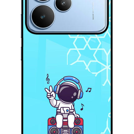 Cute Astronaut Chilling Realme P4 Glass Case