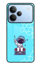 Cute Astronaut Chilling Realme P4 Glass Case
