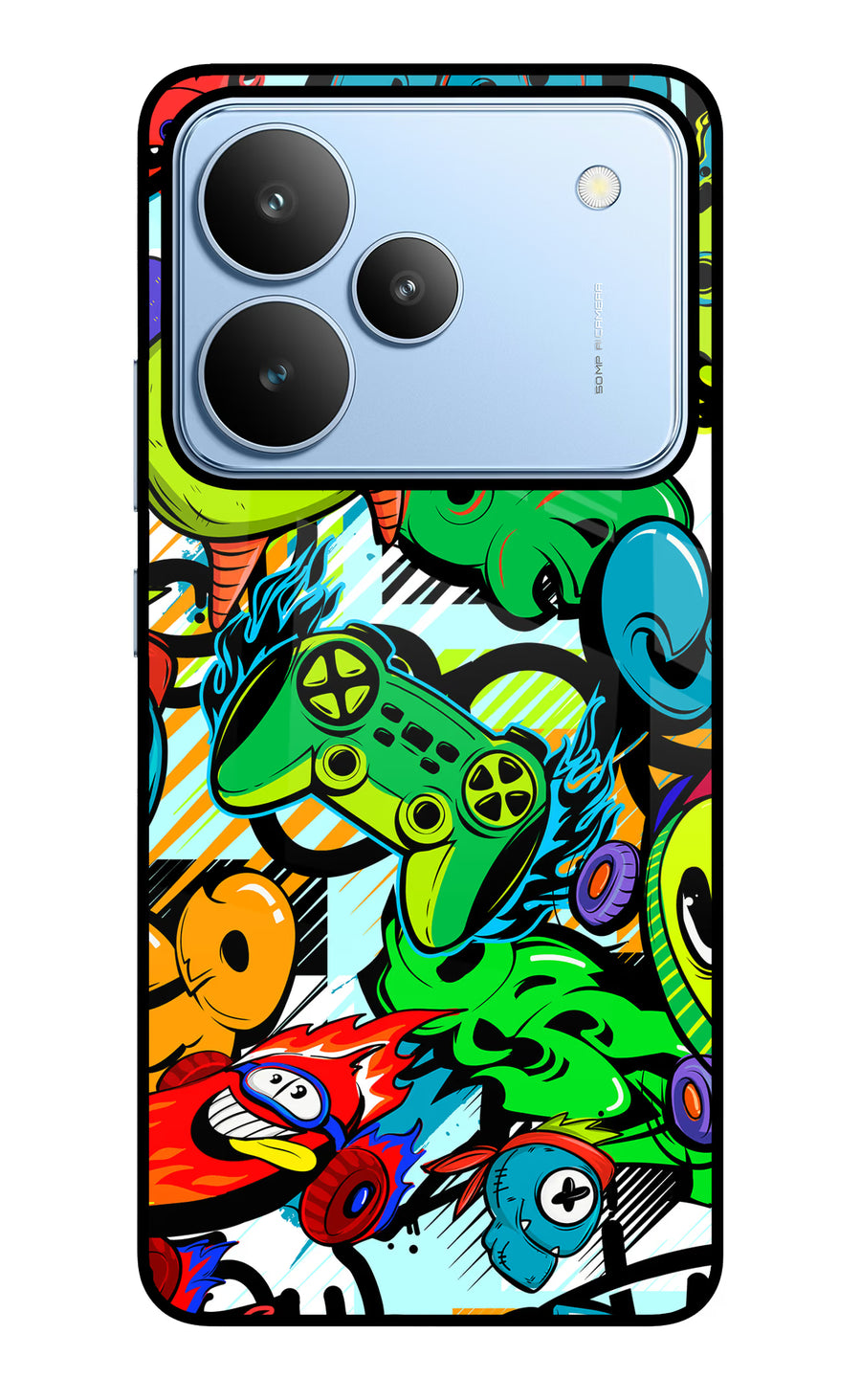 Game Doodle Realme P4 Back Cover, Glass case