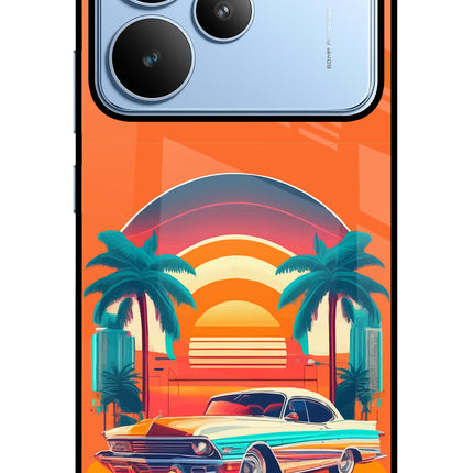 Palm Drive 80s Realme P4 Glass Case
