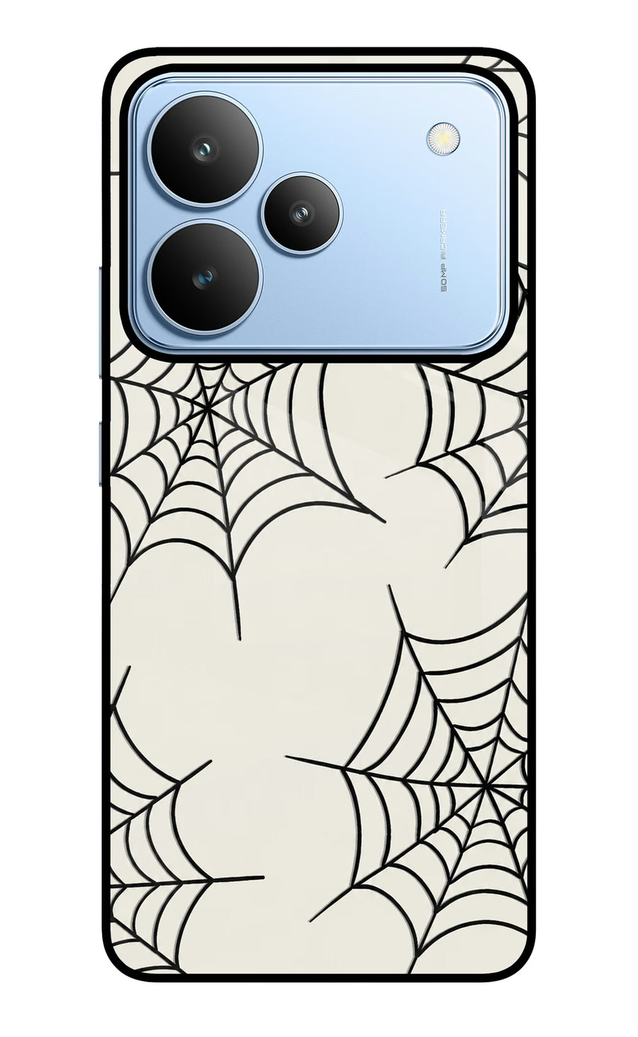Spider Web Realme P4 Back Cover, Glass case