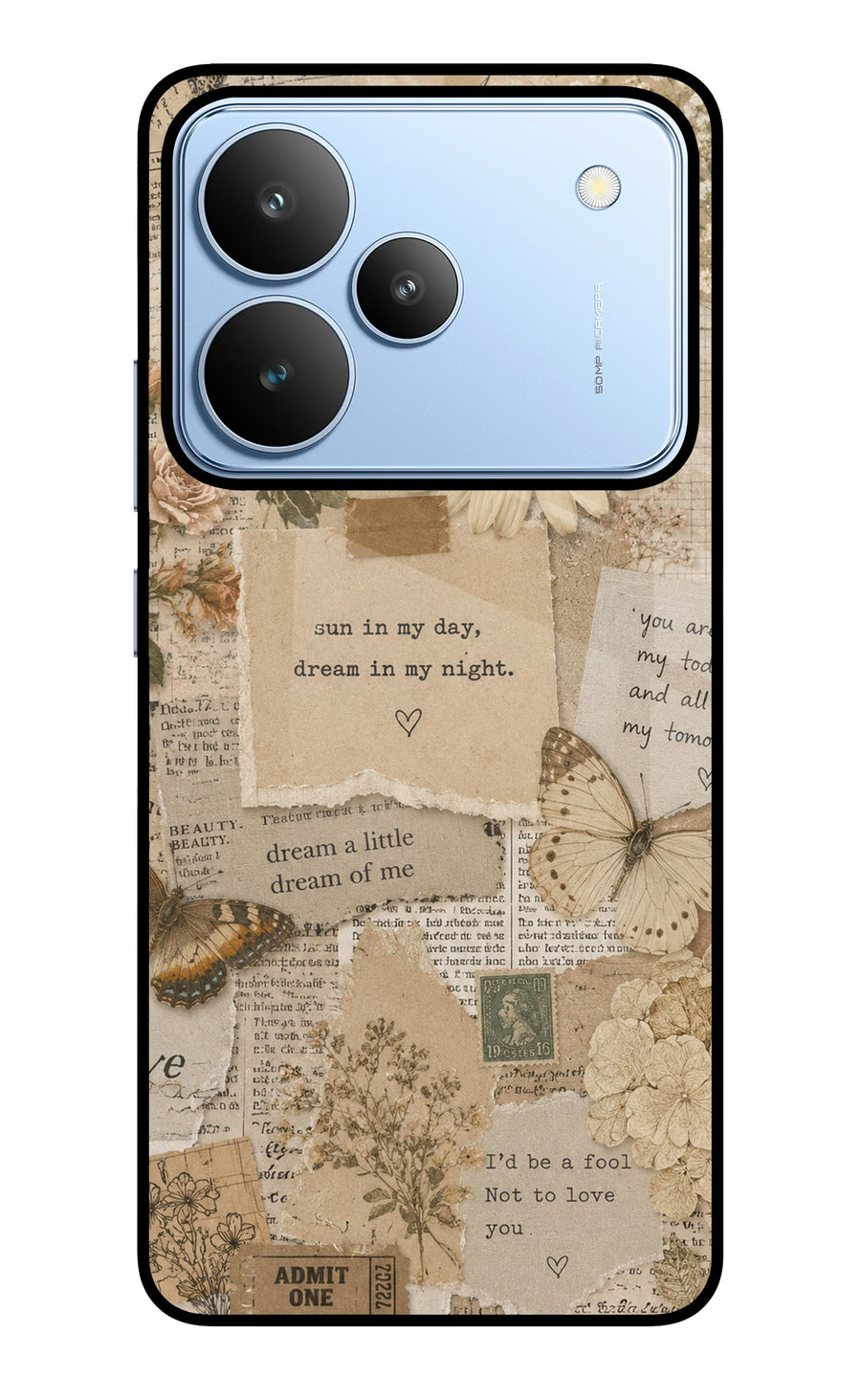 Vintage case Realme P4 Back Cover, Glass case