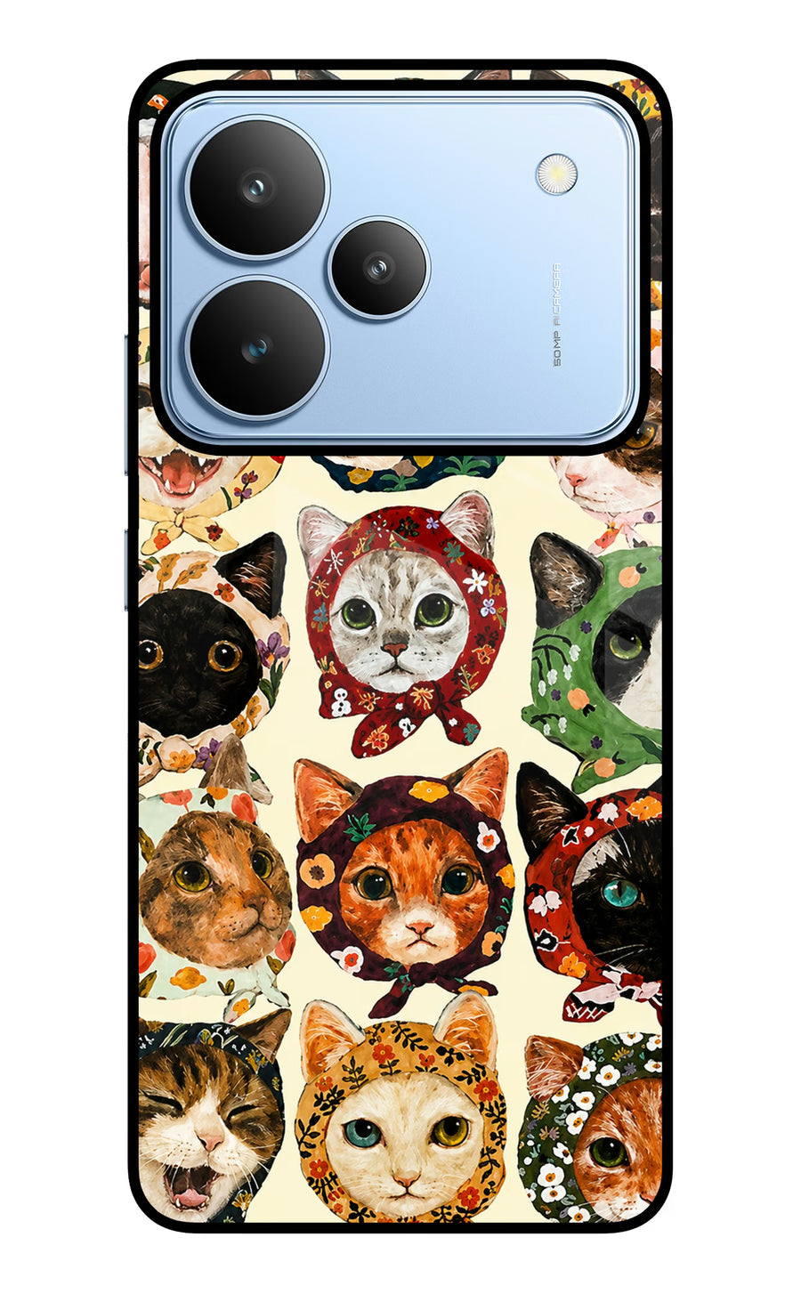 Cool Cat Realme P4 Back Cover, Glass case