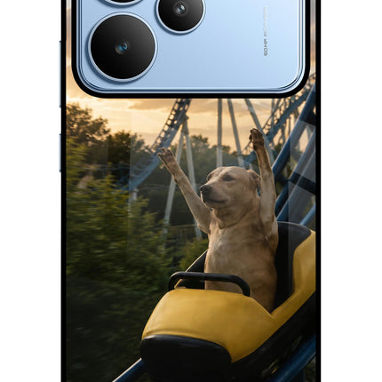 Rollercoaster Dog Realme P4 Glass Case