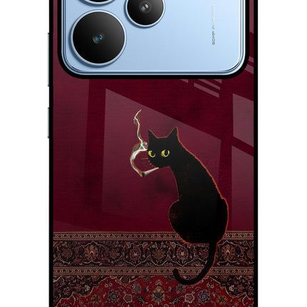 Midnight Cat Realme P4 Glass Case