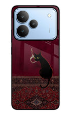 Midnight Cat Realme P4 Glass Case