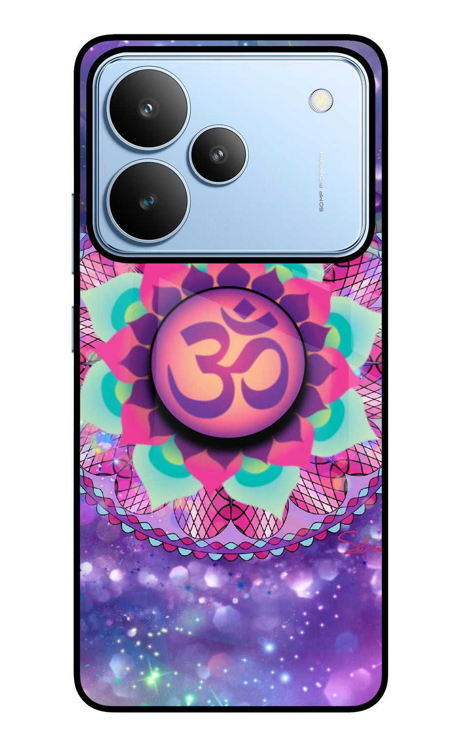 Om Purple Realme P4 Pop Case, Glass case