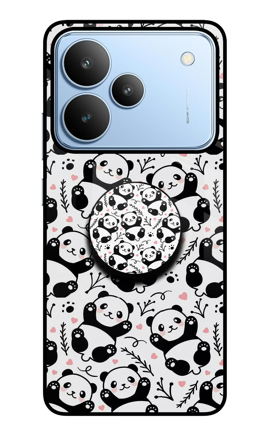 Cute Panda Realme P4 Pop Case, Glass case