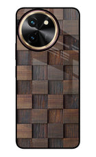 Wooden Cube Design Vivo T3x Glass Case