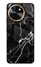 Black Marble Pattern Vivo T3x Glass Case