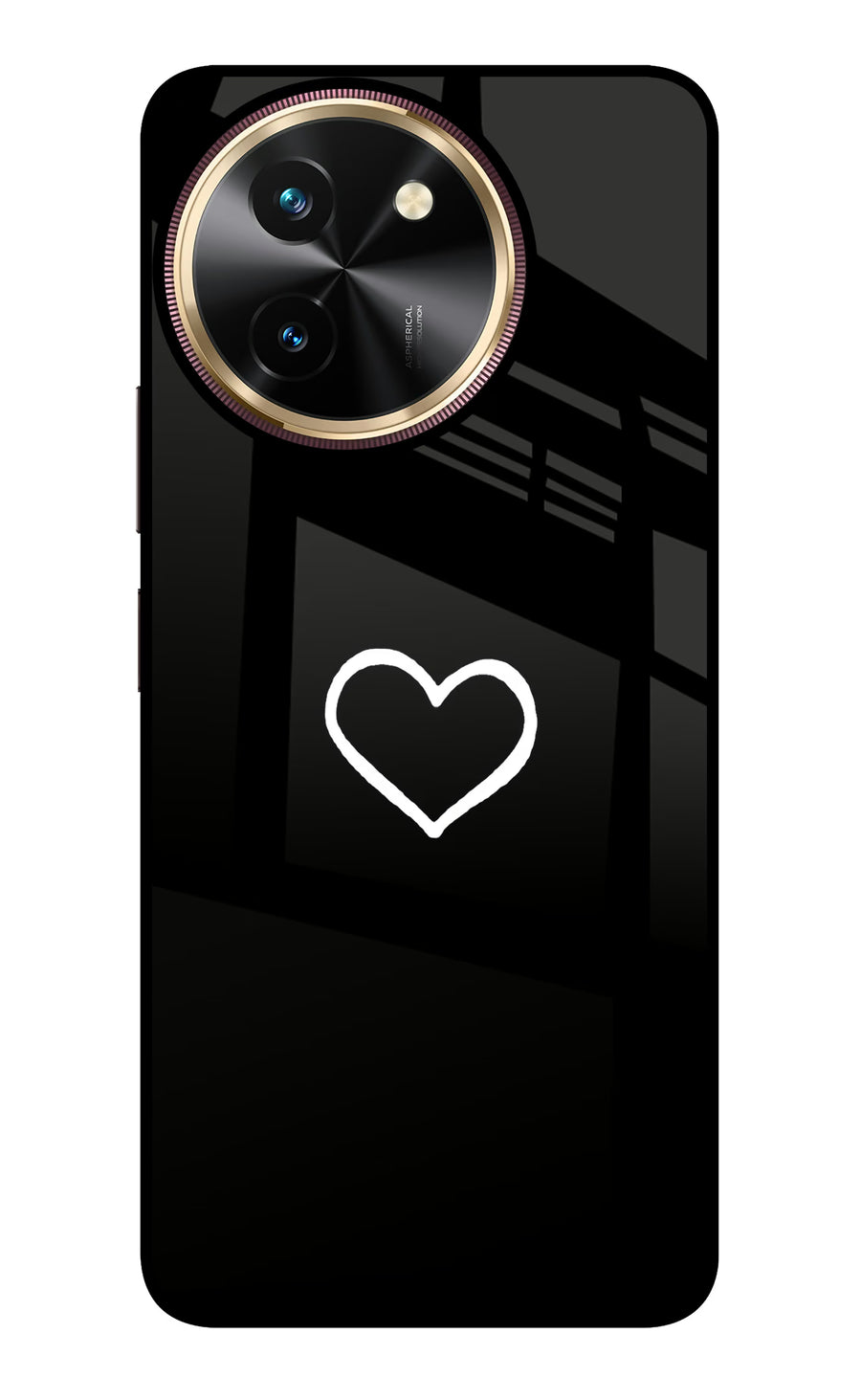 Heart Vivo T3x Back Cover, Glass case