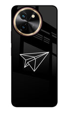 Paper Plane White Vivo T3x Glass Case