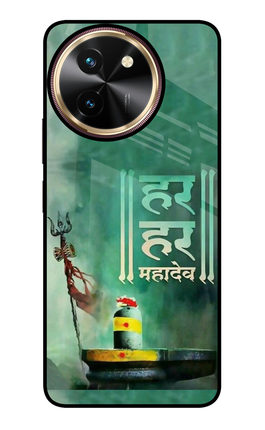 Har Har Mahadev Shivling Vivo T3x Back Cover, Glass case