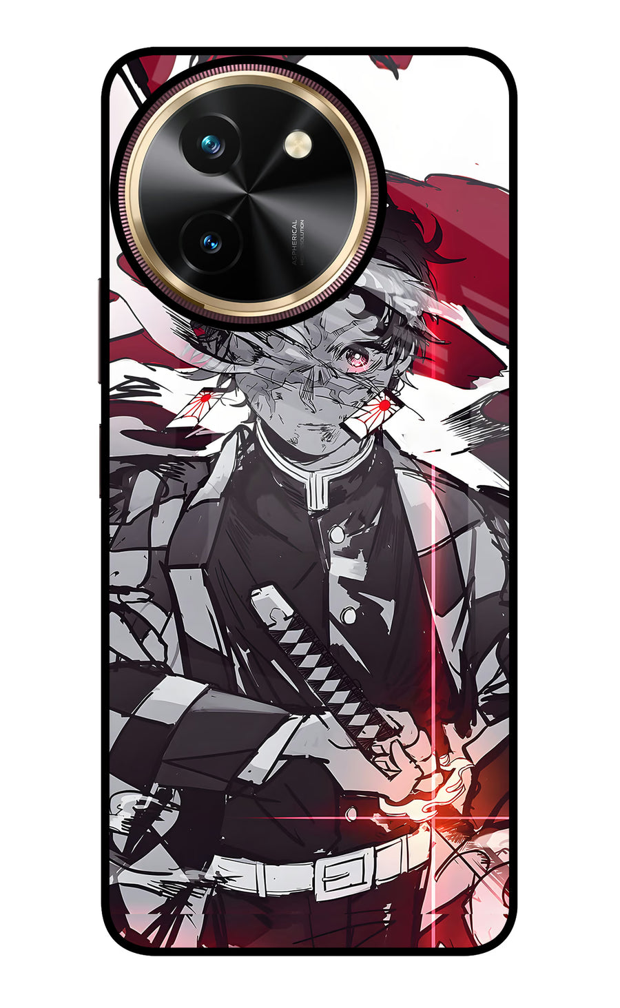 Demon Slayer Vivo T3x Back Cover, Glass case