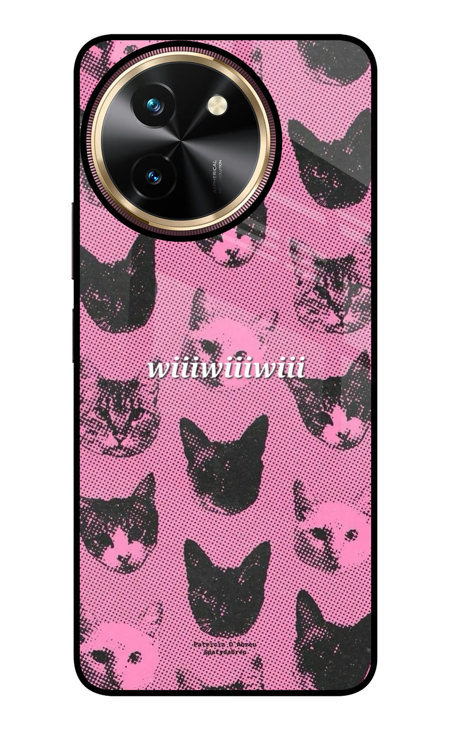 Pink Cats Vivo T3x Back Cover, Glass case