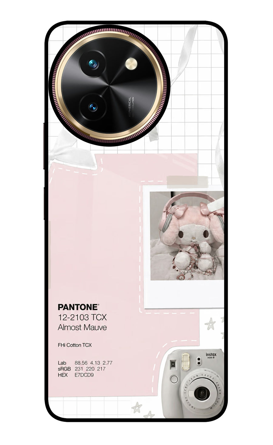 Pantone Asthetic Vivo T3x Back Cover, Glass case
