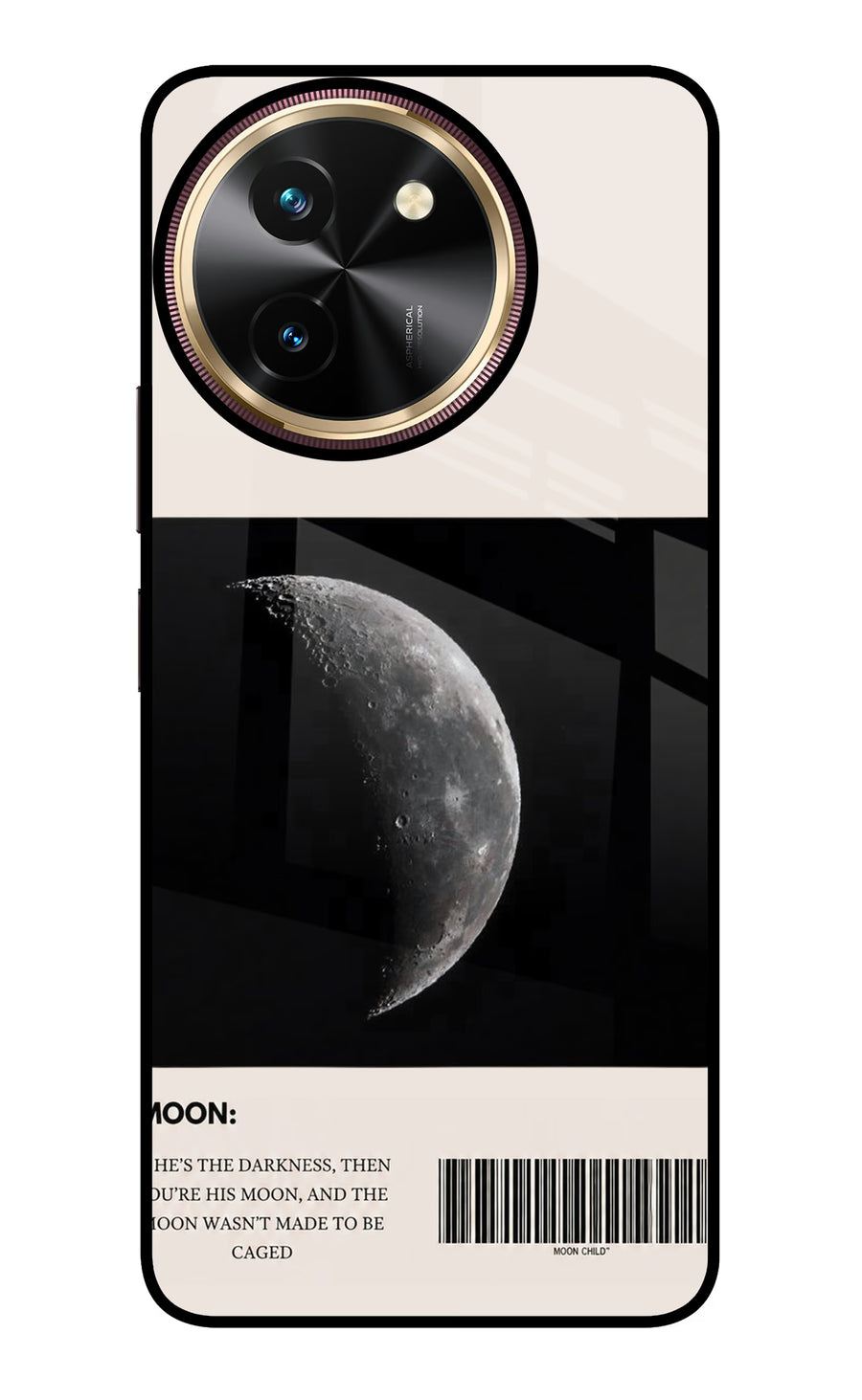 Moon Phase Vivo T3x Back Cover, Glass case