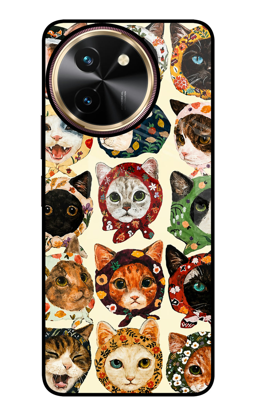 Cool Cat Vivo T3x Back Cover, Glass case