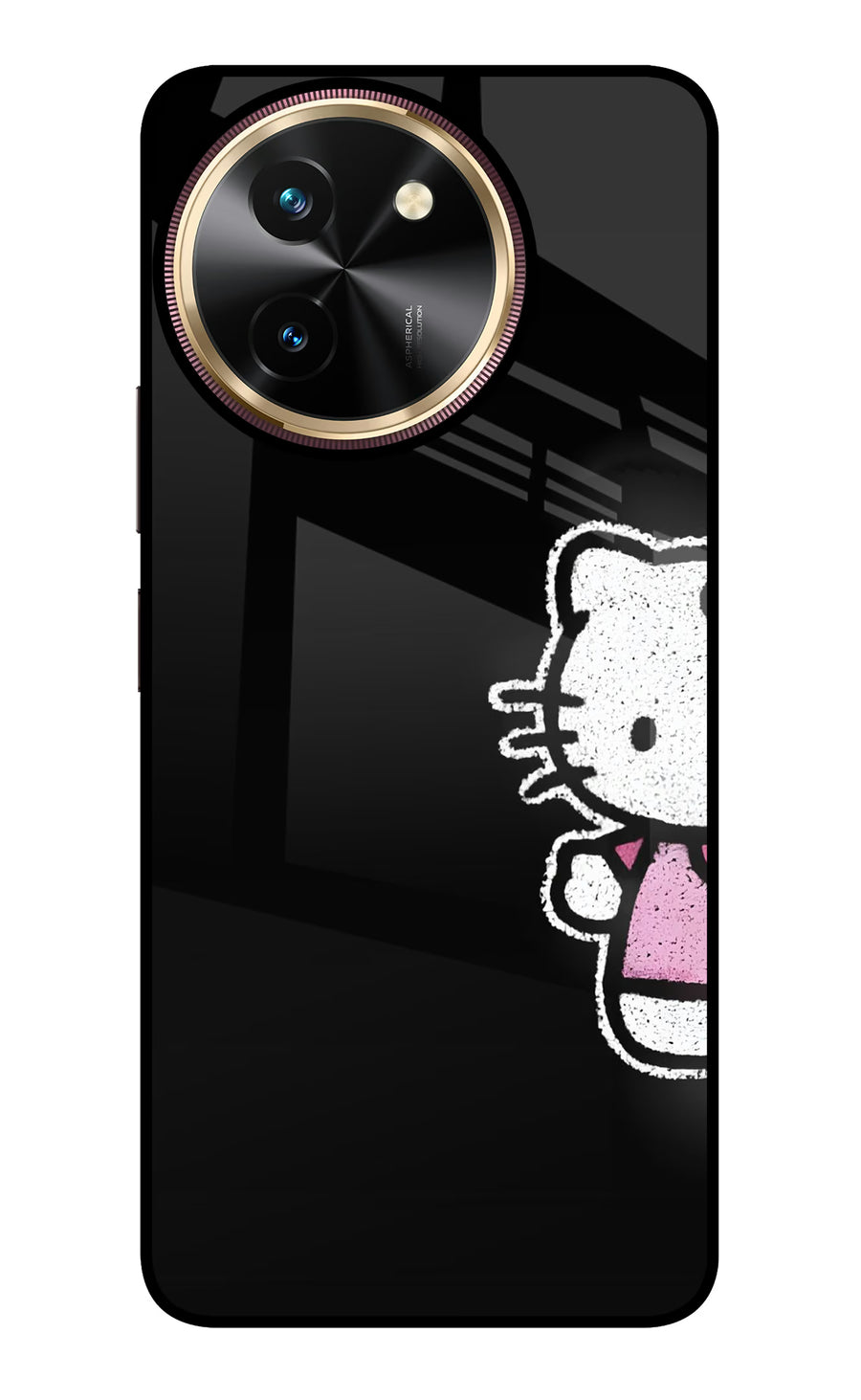 Kitty Charm Vivo T3x Back Cover, Glass case