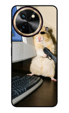 Hacker Hamster Vivo T3x Glass Case Back Cover by Casekaro