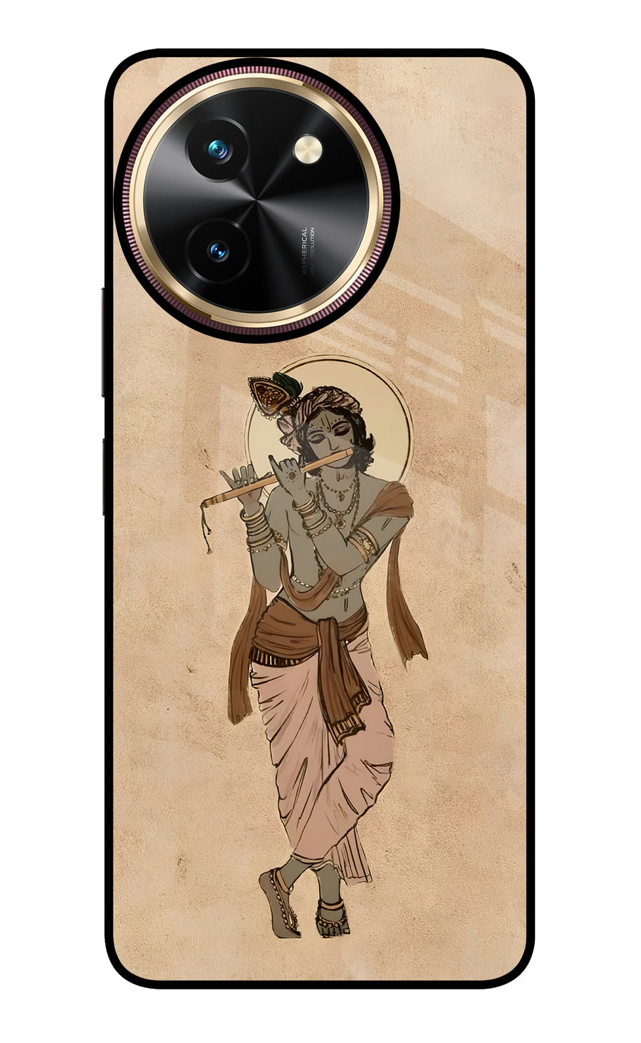 Krishna Vivo T3x Back Cover, Glass case
