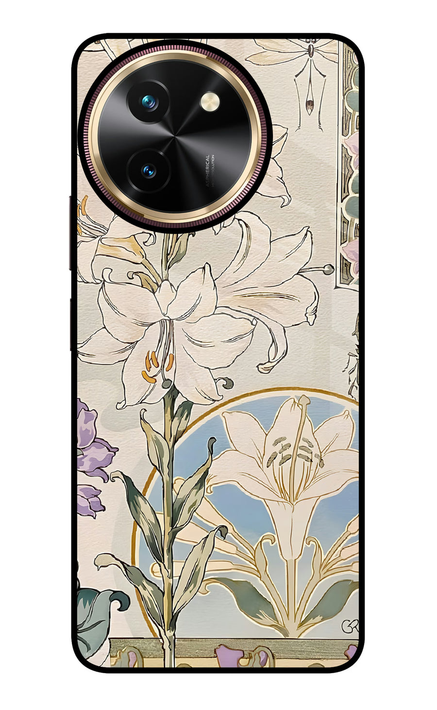 White Lily Vivo T3x Back Cover, Glass case