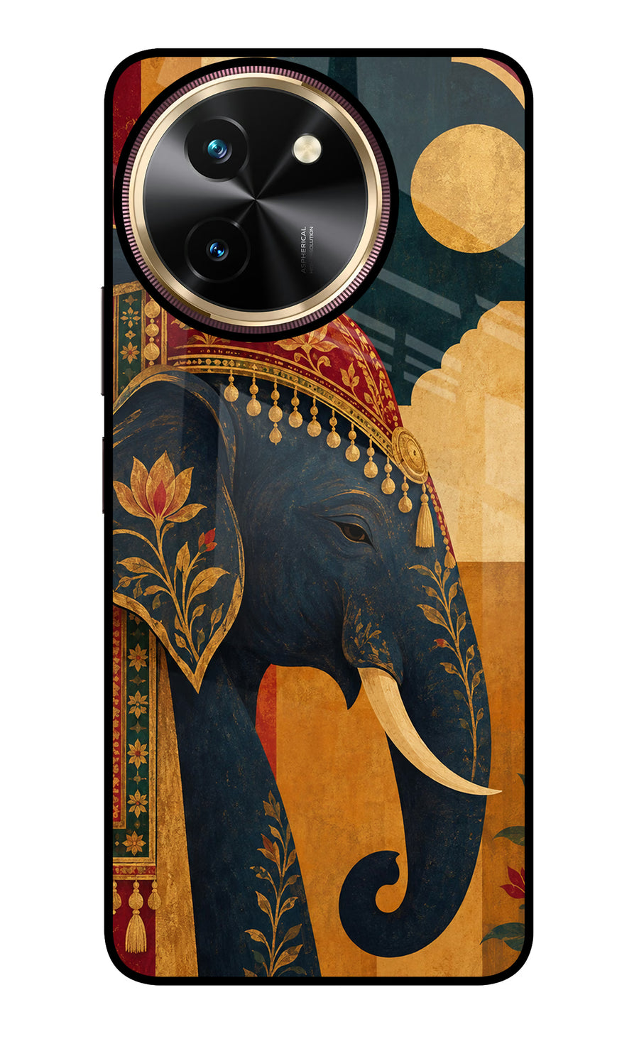 Royal Elephant Vivo T3x Back Cover, Glass case
