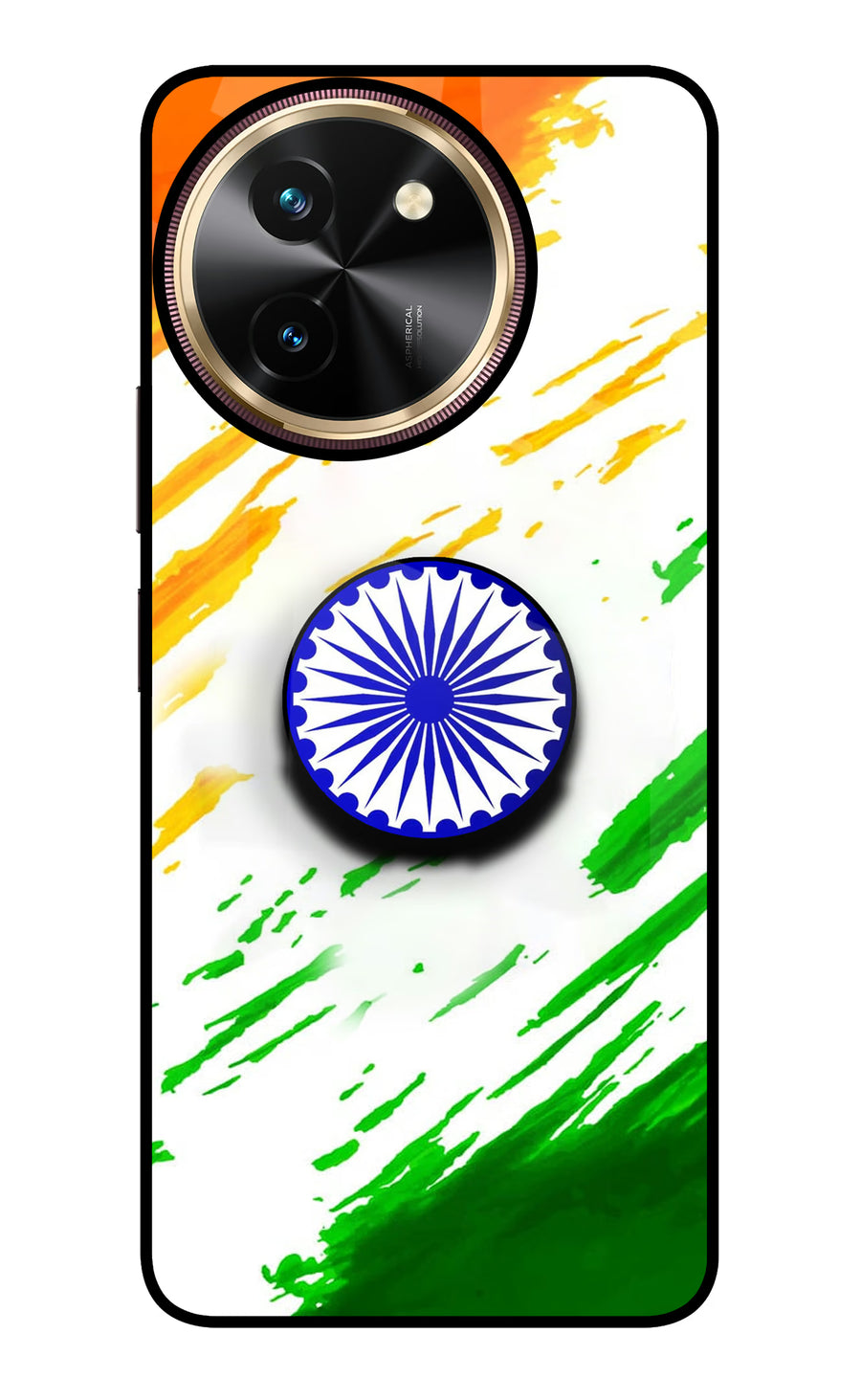 Indian Flag Ashoka Chakra Vivo T3x Pop Case, Glass case