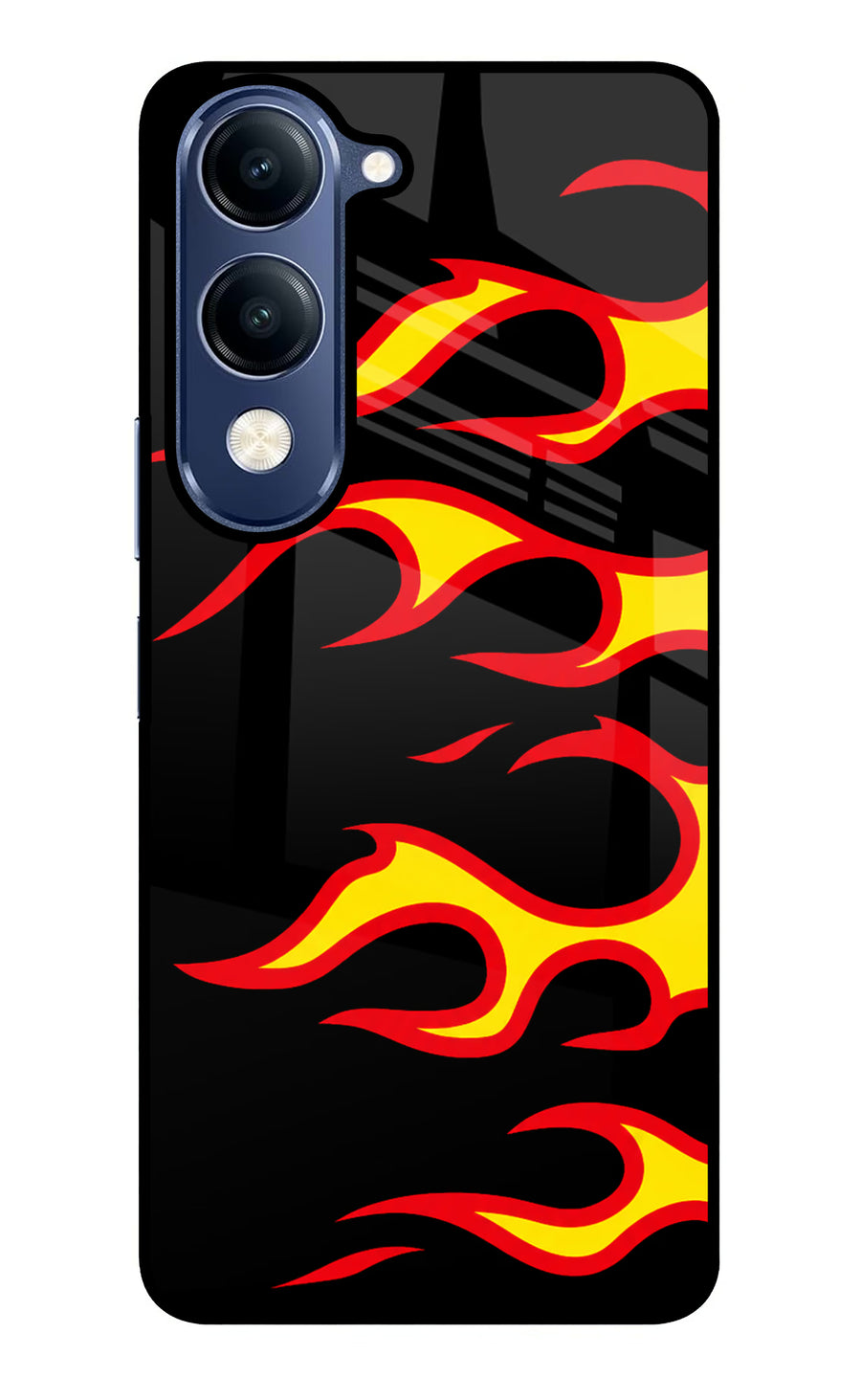 Side Sweep Flames Vivo V40 Lite Back Cover, Glass case