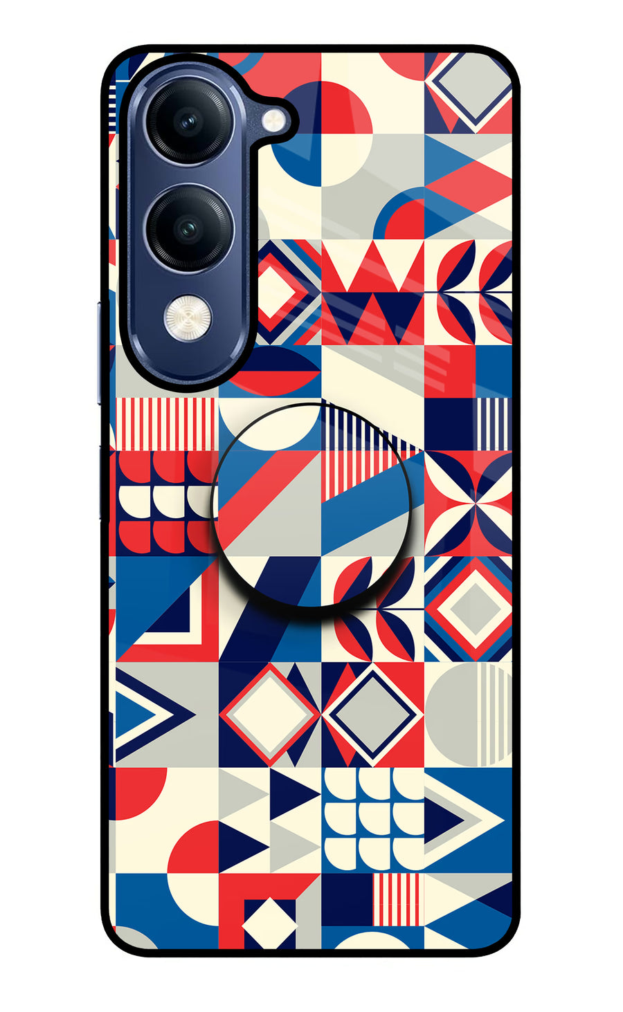 Colorful Pattern Vivo V40 Lite Pop Case, Glass case