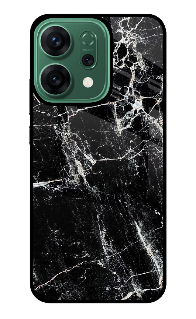 Black Marble Texture Oppo Reno14 5G Glass Case
