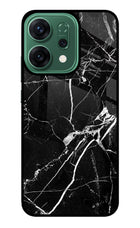 Black Marble Pattern Oppo Reno14 5G Glass Case