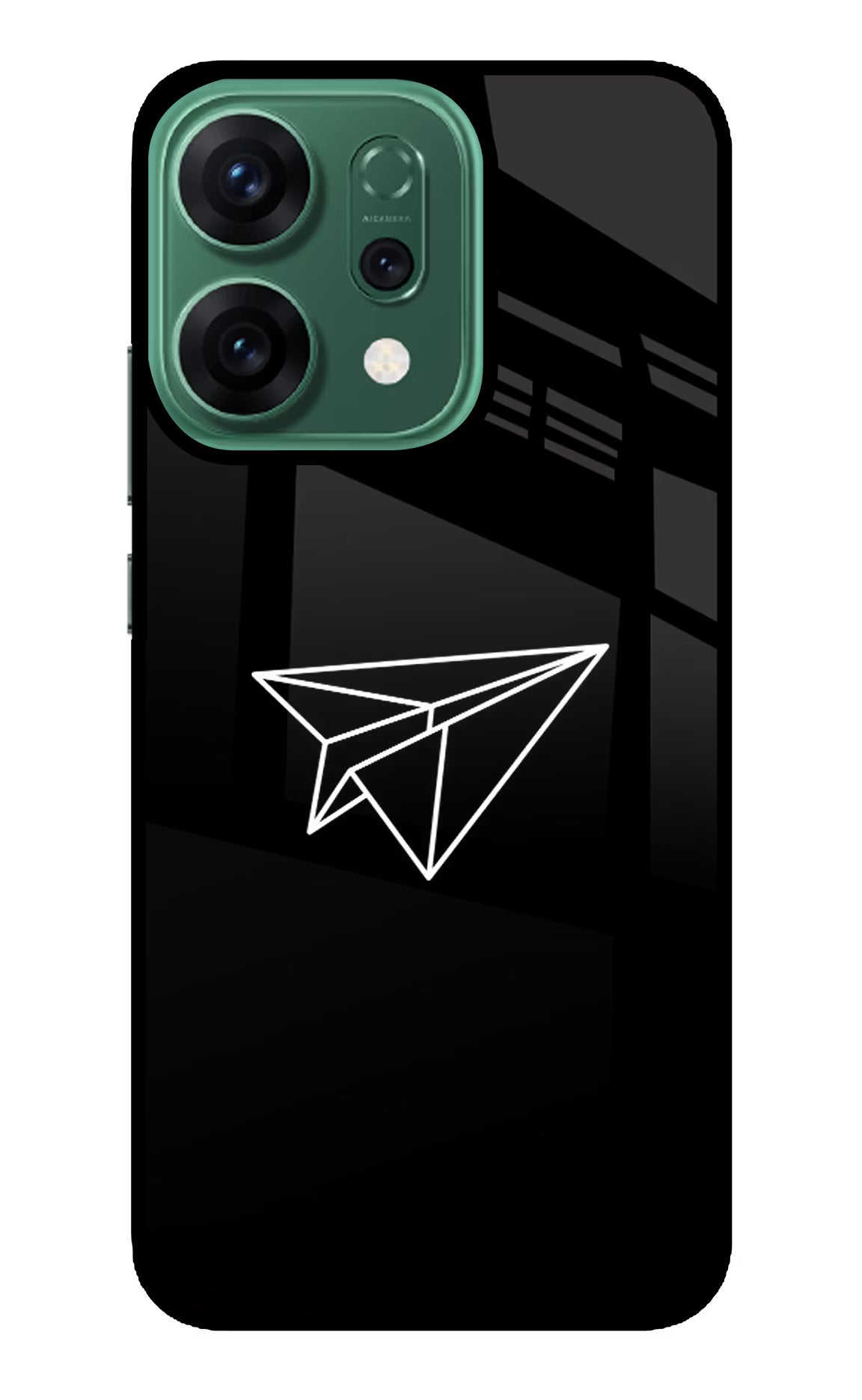 Paper Plane White Oppo Reno14 5G Glass Case Back Cover by Casekaro
