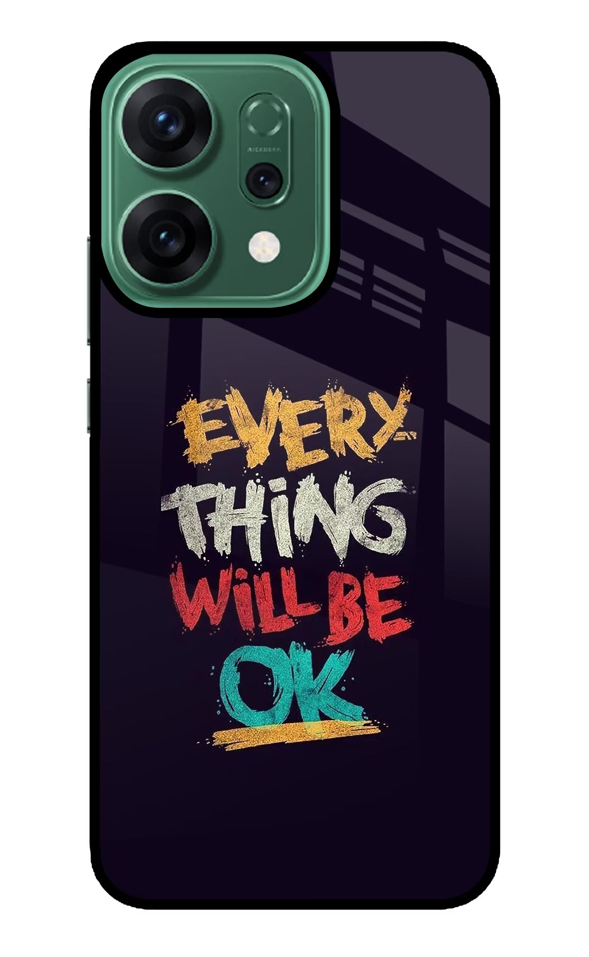 Everything Will Be Ok Oppo Reno14 5G Glass Case Back Cover by Casekaro