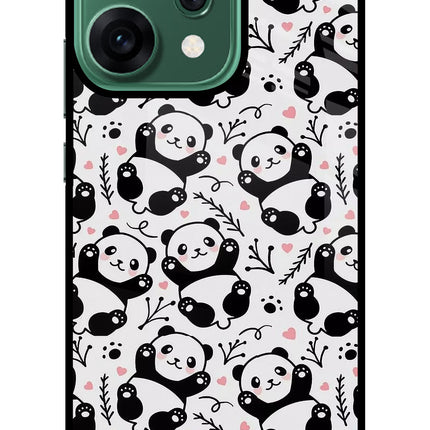 Cute Panda Oppo Reno14 5G Glass Case